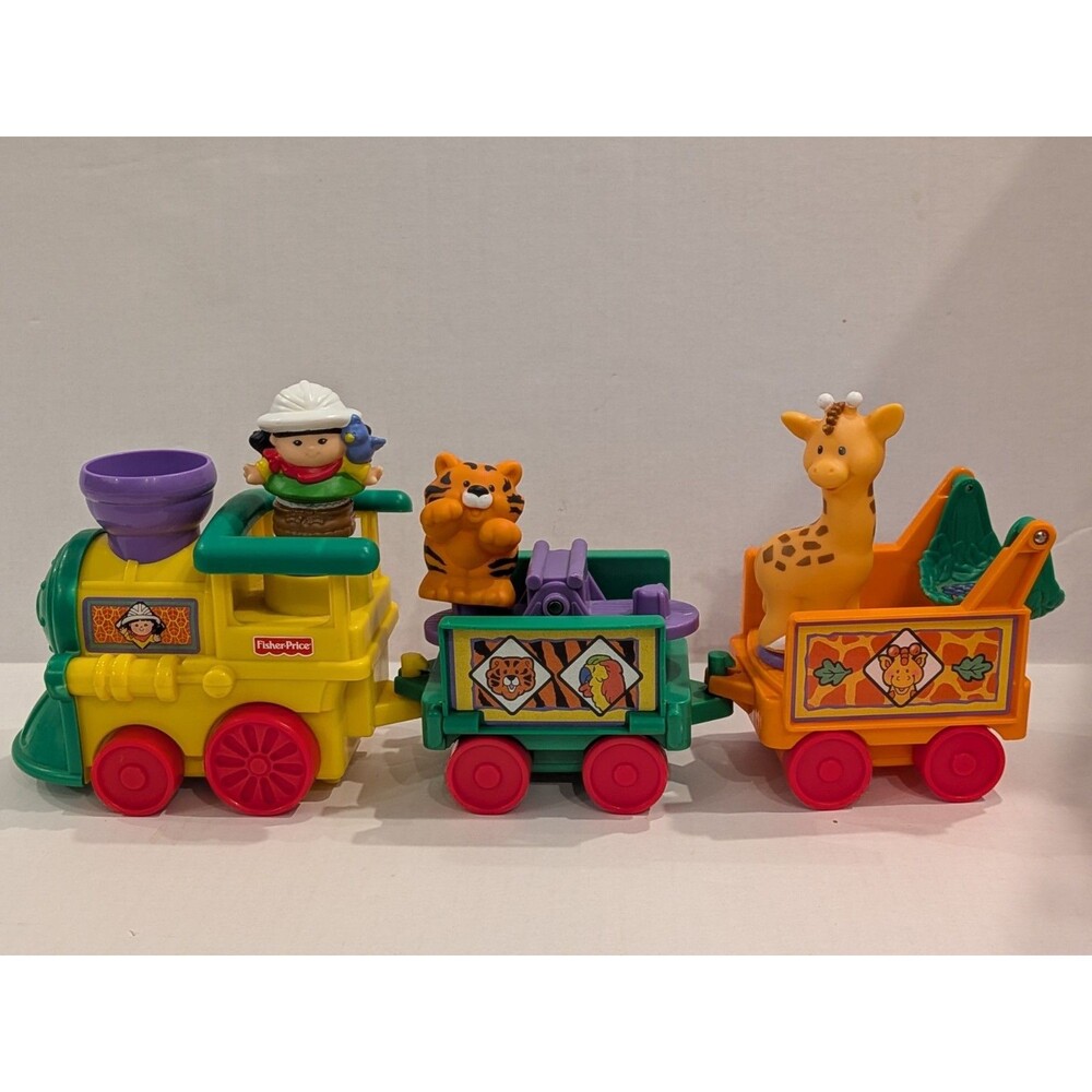 Fisher-Price Little People Musical Zoo Train Zookeeper and Animals 2001 Works